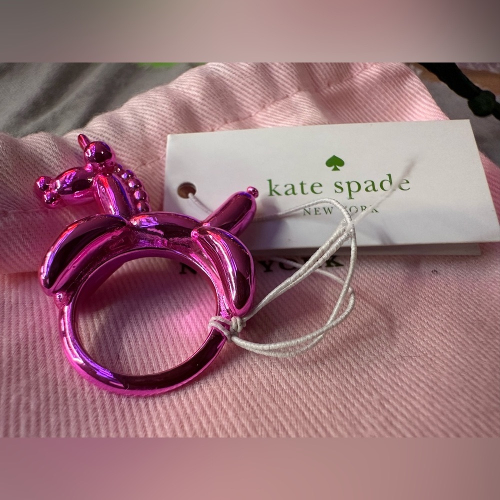 Kate Spade Balloon Unicorn Whimsies Ring Pink Size 6, Like New with Tags